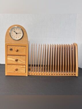 Rare Vintage MotorolaCorporate Gift - WoodExpandable Desk Organizer &Clock